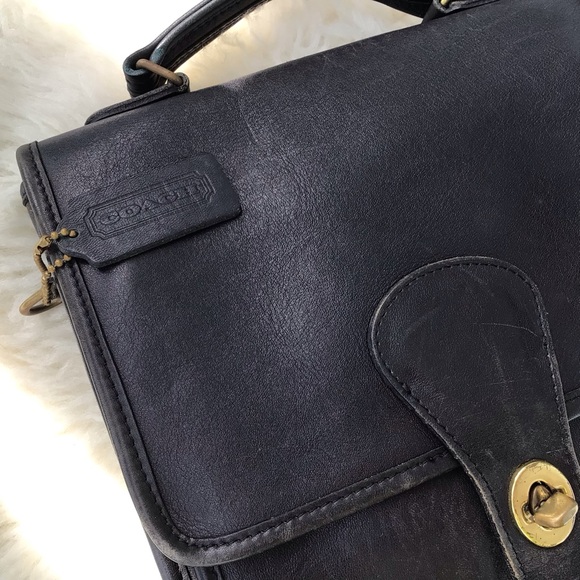 Vintage Coach All Weather Glove Tanned Cowhide Leather Station Tote Hand… - Picture 15 of 16